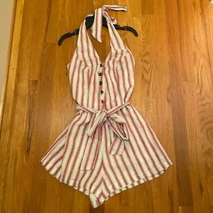 NEW American Eagle Casual Romper with Neck Tie and Belt